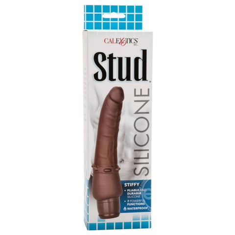 Silicone Stud Stiffy Vibrator - Chocolate