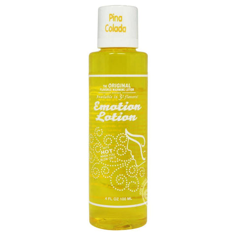 Emotion Lotion Water Based Flavored Warming Lubricant - Pina Colada 4oz