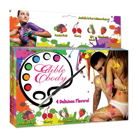 Edible Body Paints Kit 4 Assorted Colors And Flavors