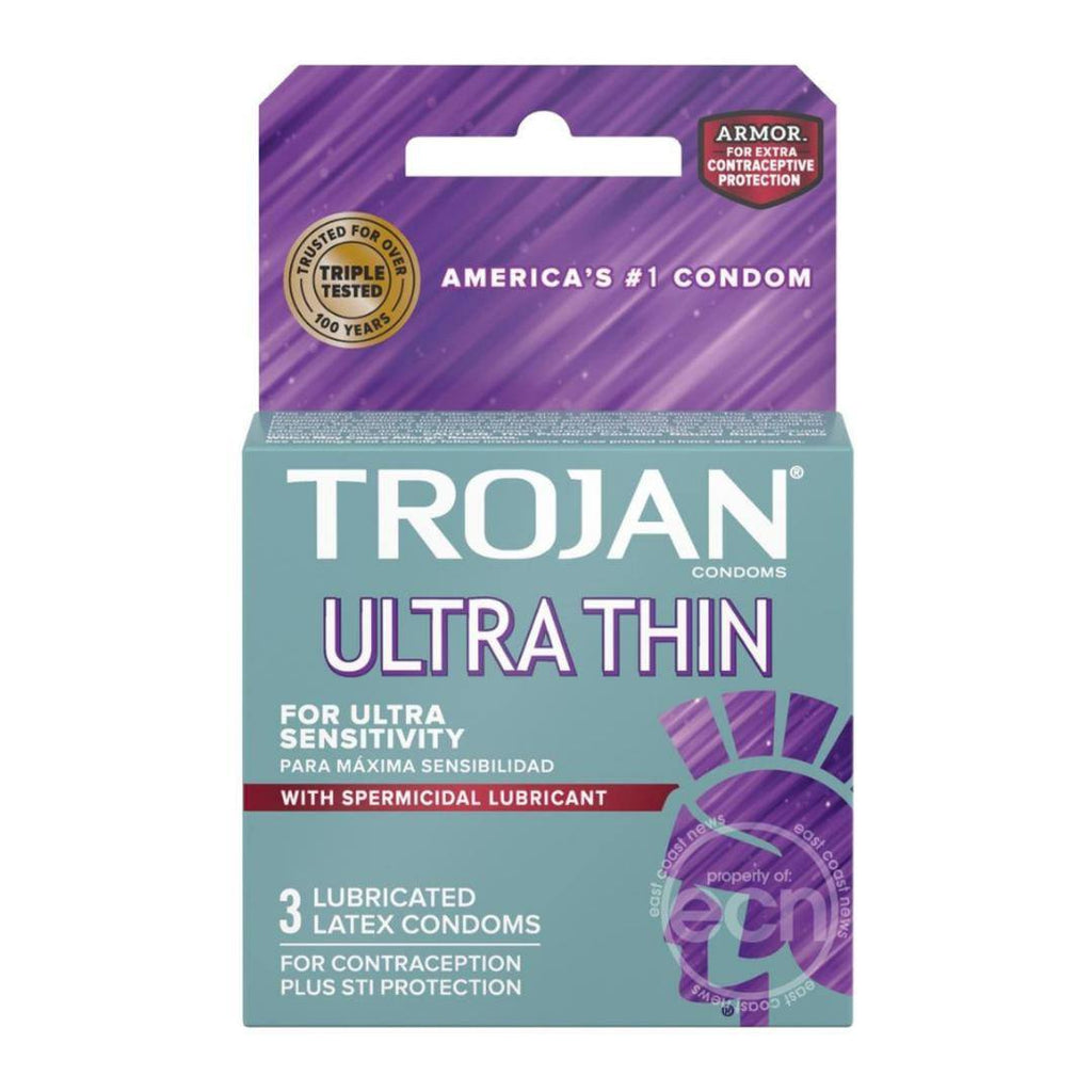 Trojan Ultra Thin Armor Spermicide Condom 3 Pack