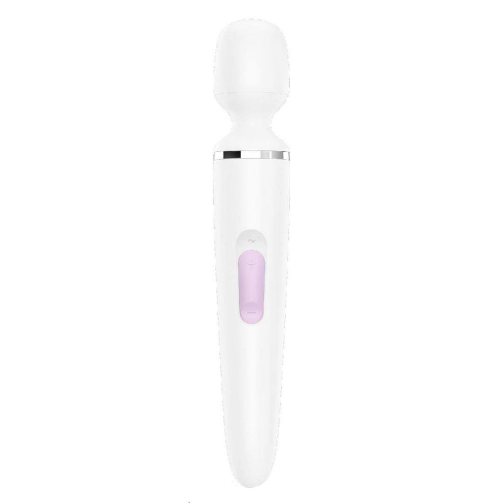 Wand-er Woman USB Rechargeable Silicone Massager Waterproof White/Chrome 13 Inches