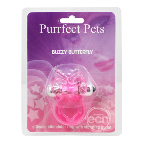 Purrrfect Pets Buzzy Butterfly Stimulator With Vibrating Bullet Magenta