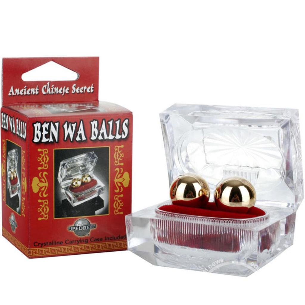 Ben Wa Balls With Crystalline Carrying Case - Gold