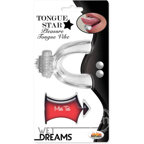 Wet Dreams Tongue Star Pleasure Tongue Vibe With Flavored Lubricant 10 Milliliters Clear