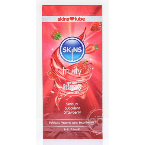 Skins Strawberry Water Based Flavored Lubricant 5ml