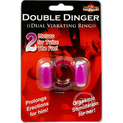 Humm Dinger Double Dinger Dual Vibrating Cock ring Purple